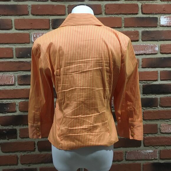 Lafayette 148 New York Blouse sz 4 petite hidden buttons Button down top tie - Picture 6 of 8